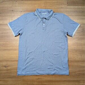 Ash & Erie Polo Knit Shirt Men's M Blue Short Sleeve Casual Pima Cotton Preppy